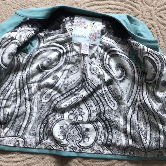 TABITHA 6 Robin's Egg Blue Wool Swing 60s Blazer in 3/4 Sleeve Length - Picture 3 of 7